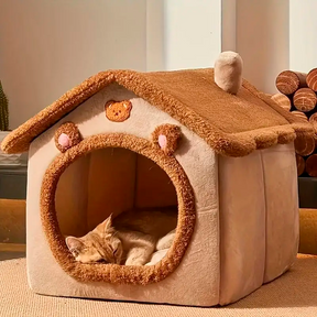 Casinha Para Pet Soft Acolchoada com Interior Aveludado com Caminha Macia