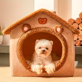 Casinha Para Pet Soft Acolchoada com Interior Aveludado com Caminha Macia