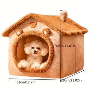 Casinha Para Pet Soft Acolchoada com Interior Aveludado com Caminha Macia