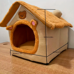 Casinha Para Pet Soft Acolchoada com Interior Aveludado com Caminha Macia